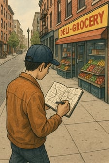 Drawing a map a city